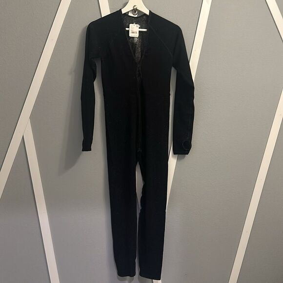 Free People Flash Forward One-Piece Onesie Black Sparkle M/L NWT‎ BODYSUIT - Picture 2 of 9